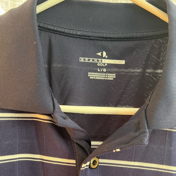 Navy and White Grand Slam Golf Shirt Size L - Picture 2 of 2